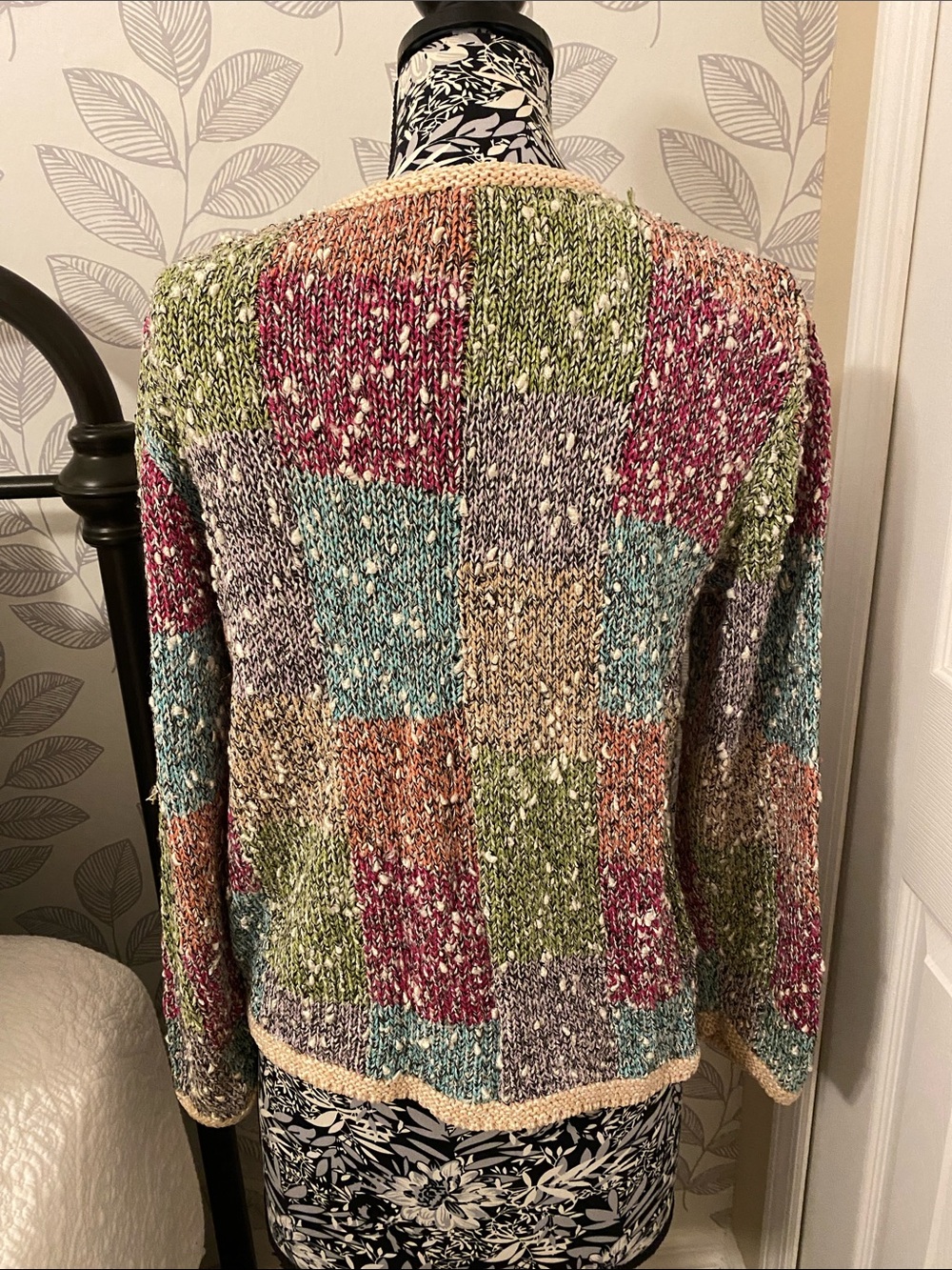 South Cotton Hand-Knitted Cotton Button Front Cardigan Sweater - Picture 3 of 7